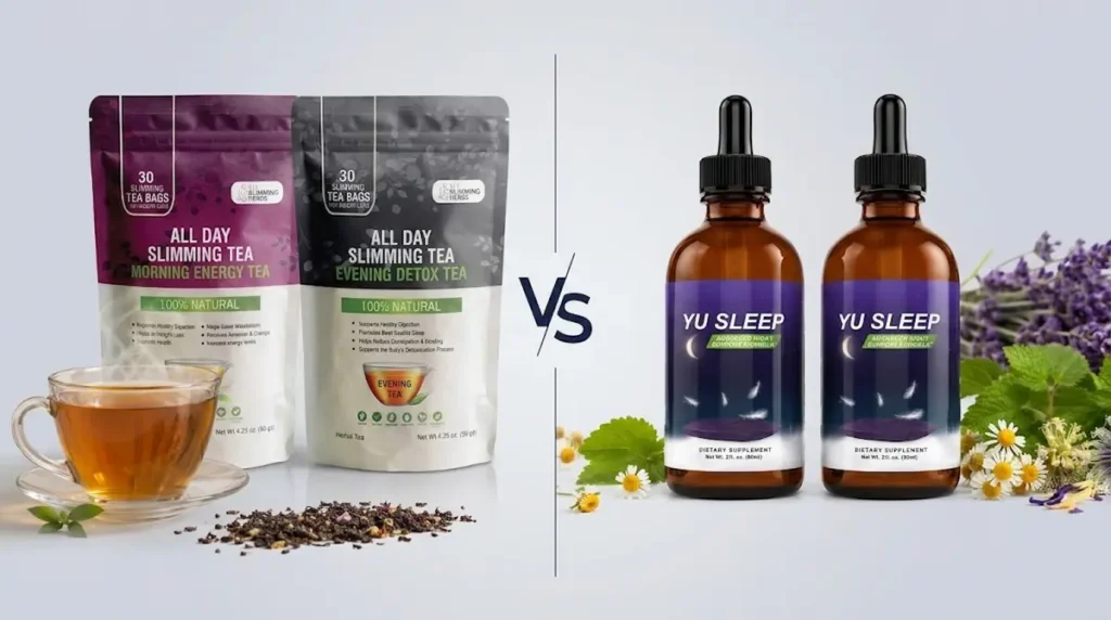Best tea for sleep and weight loss - All Day Slimming Tea vs Yu Sleep comparison