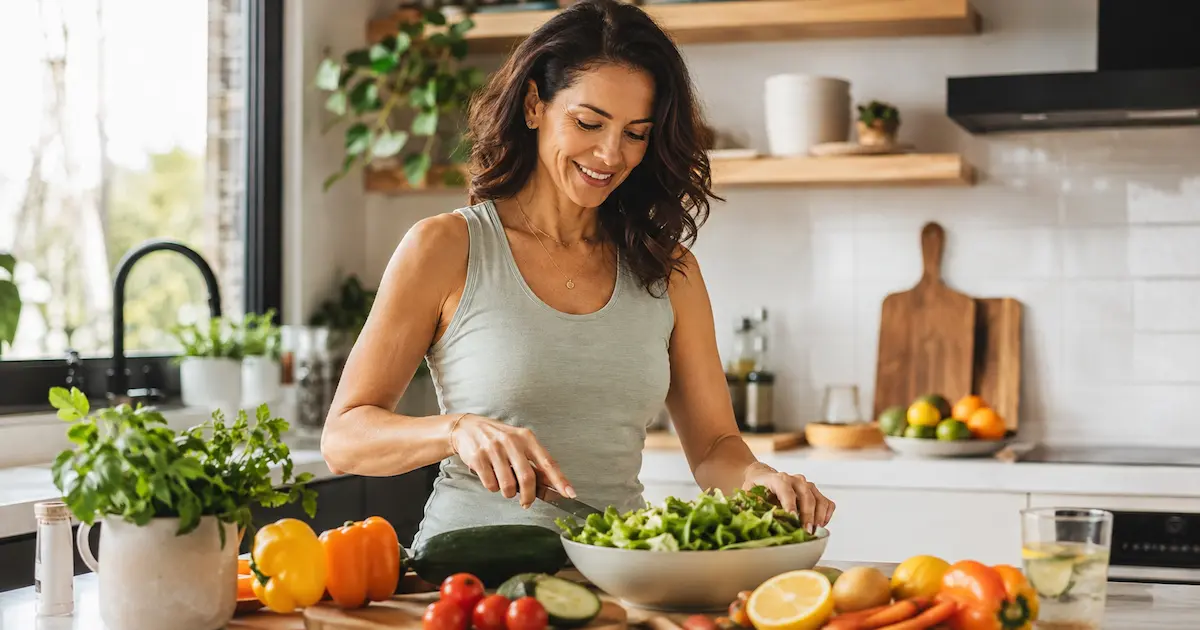 woman preparing healthy meal to speed up metabolism naturally