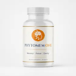 Phytomem One nootropic supplement bottle on white background, memory and focus support review